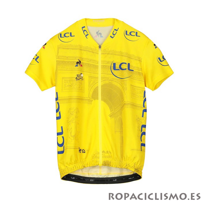 2019 Maillot Tour de France Tirantes Mangas Cortas Amarillo(2)